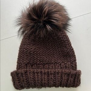 Cozy Kids Pom Pom Beanie - Brown